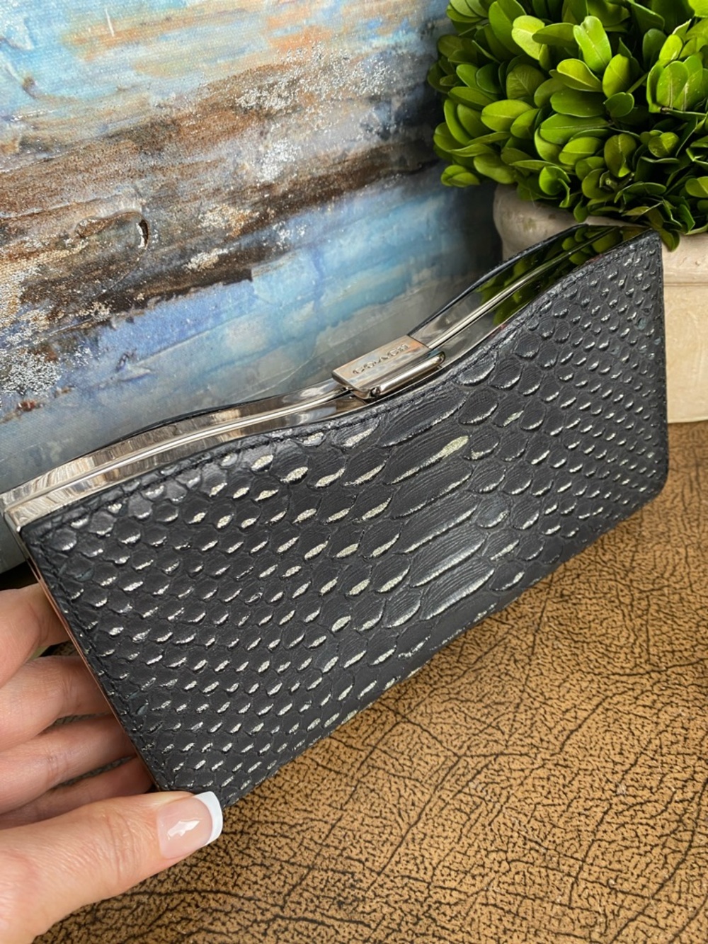 Coach 2013 Madison Croc Embossed Glitter Evening Clutch - Picture 3 of 12